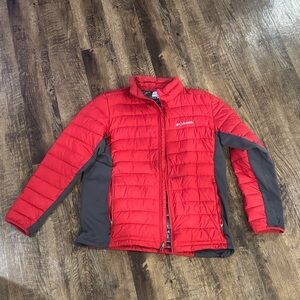 Columbia Men's Red and Gray Puffer Jacket